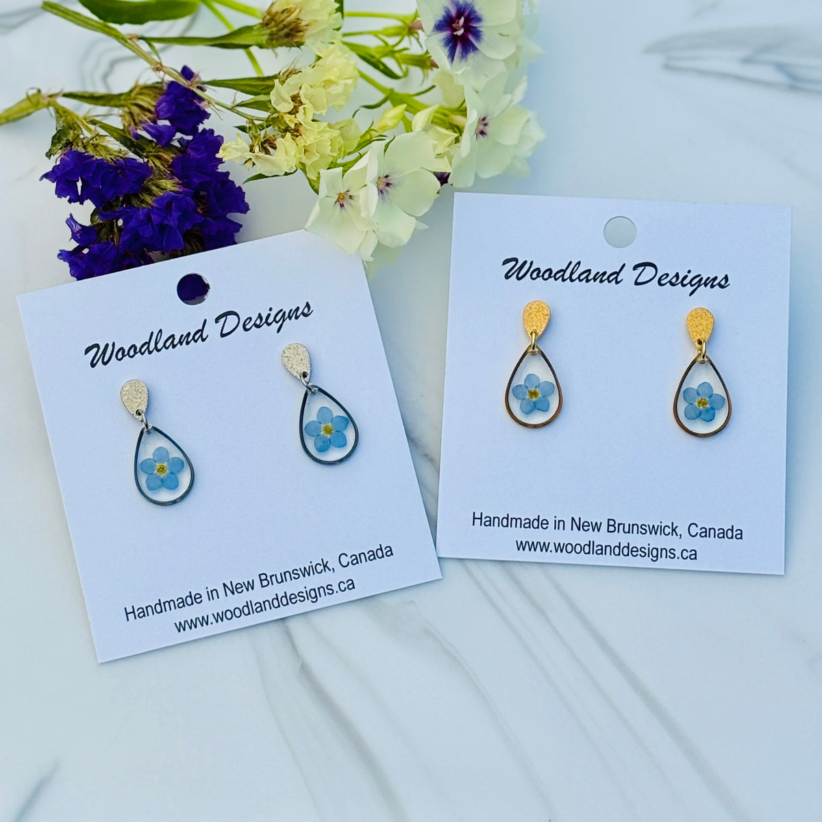 Forget-Me-Not Double Teardrop Earrings