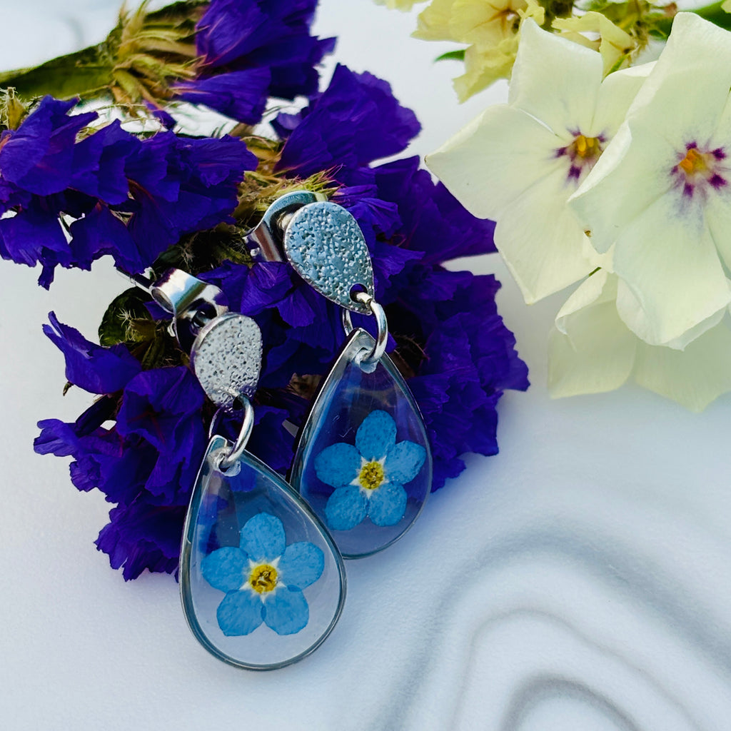 Forget-Me-Not Double Teardrop Earrings