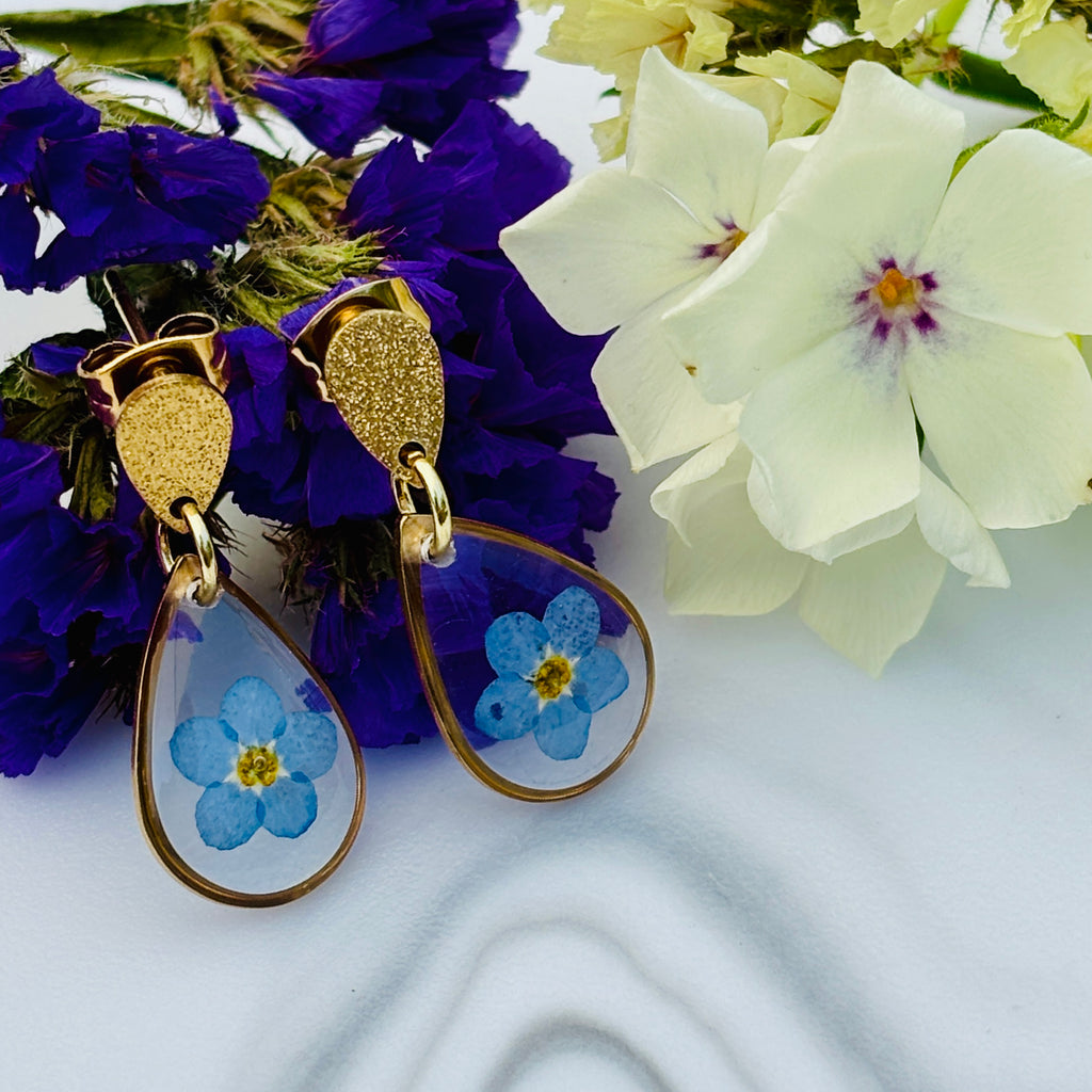 Forget-Me-Not Double Teardrop Earrings