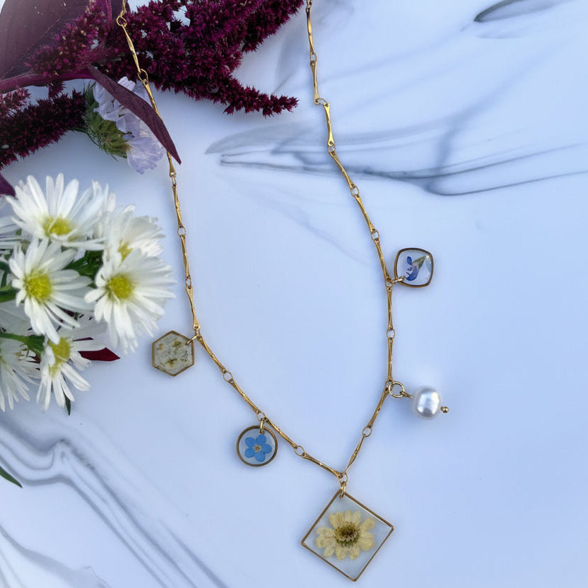 "Elara" Charm Necklace - Gold or Stainless