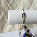 Bracelet trombone violet en dentelle de la Reine-Anne