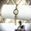 Bracelet trombone blanc dentelle de la Reine-Anne