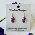 Queen Anne's Lace Purple Teardrop Hook Earrings