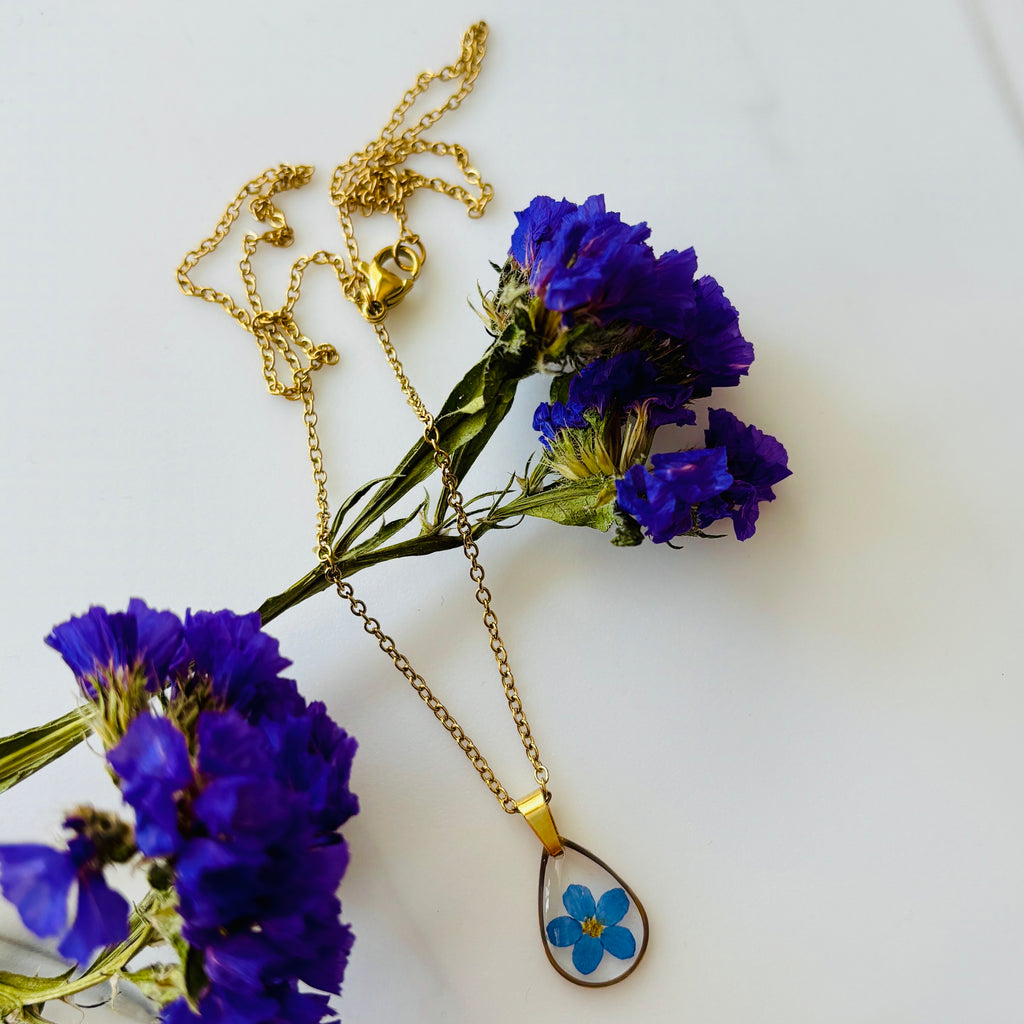 Forget-Me-Not Teardrop Pendant