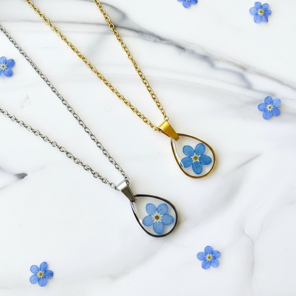 Forget-Me-Not Teardrop Pendant