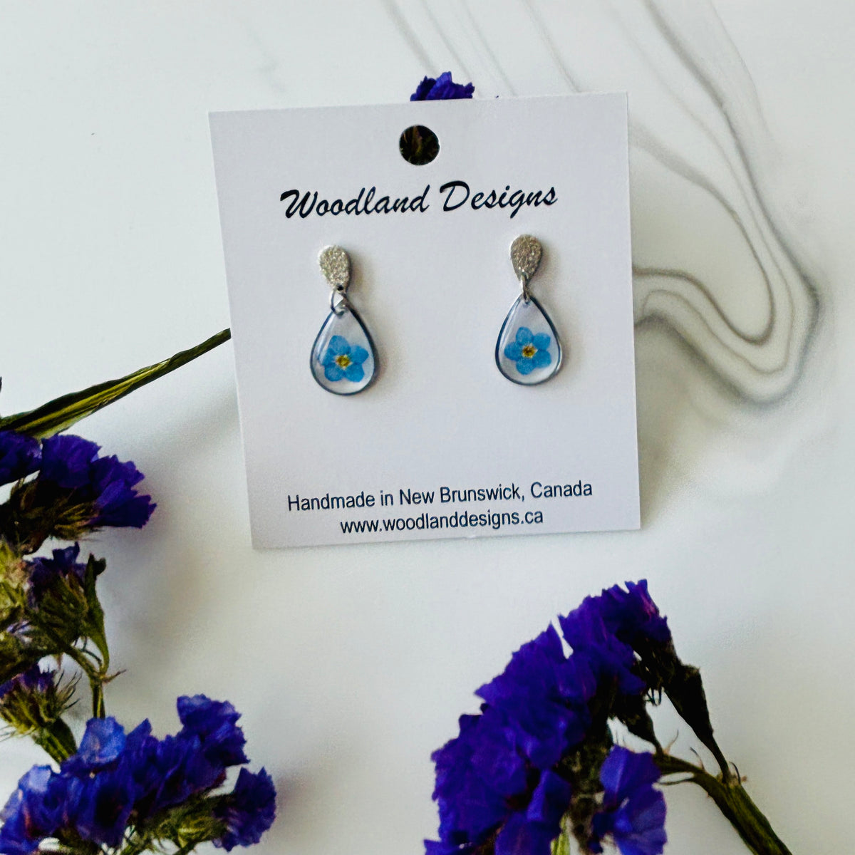 Forget-Me-Not Double Teardrop Earrings